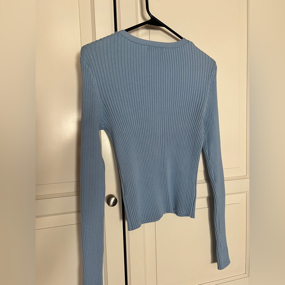 H&M Light Blue Ribbed Cardigan - Picture 2 of 2
